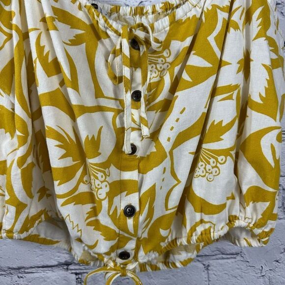 Madewell Tank Top Linen-Blend Meriden Crop Cami Tie Tropicale Floral S/M NWT - Picture 8 of 9